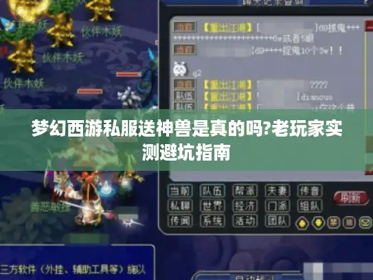 梦幻西游私服送神兽是真的吗?老玩家实测避坑指南