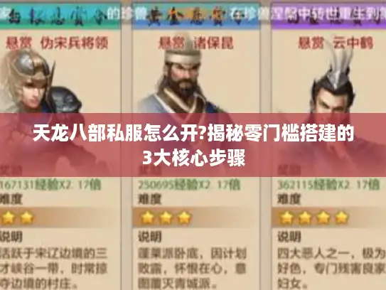 天龙八部私服怎么开?揭秘零门槛搭建的3大核心步骤