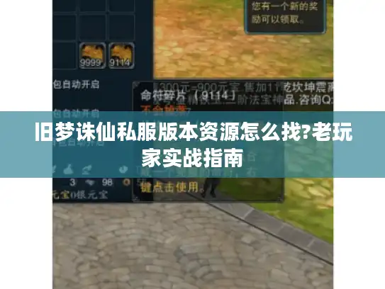 旧梦诛仙私服版本资源怎么找?老玩家实战指南