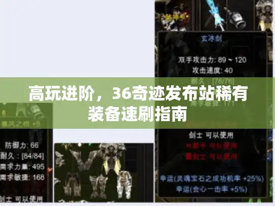高玩进阶，36奇迹发布站稀有装备速刷指南
