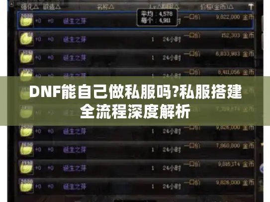 DNF能自己做私服吗?私服搭建全流程深度解析 DNF能自己做私服吗?私服搭建全流程深度解析