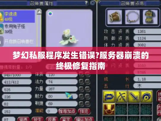 梦幻私服程序发生错误?服务器崩溃的终极修复指南