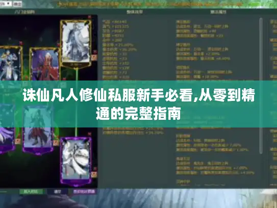 诛仙凡人修仙私服新手必看,从零到精通的完整指南