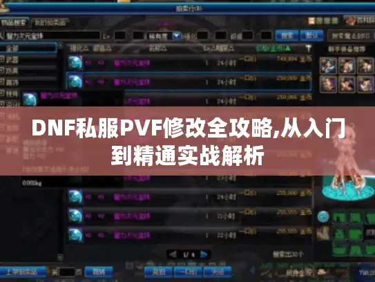 DNF私服PVF修改全攻略,从入门到精通实战解析