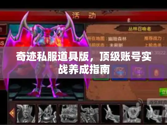 奇迹私服道具版，顶级账号实战养成指南