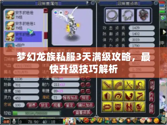 梦幻龙族私服3天满级攻略，最快升级技巧解析