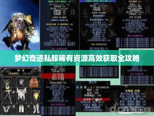 梦幻奇迹私服稀有资源高效获取全攻略