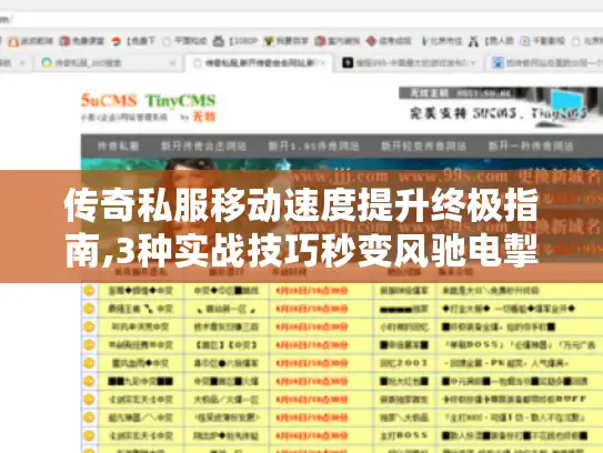 传奇私服移动速度提升终极指南,3种实战技巧秒变风驰电掣