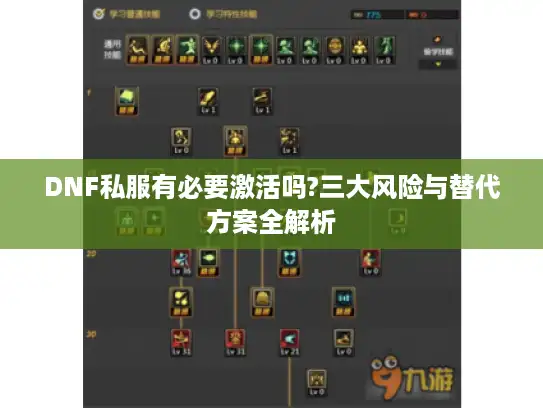 DNF私服有必要激活吗?三大风险与替代方案全解析 DNF私服有必要激活吗?三大风险与替代方案全解析