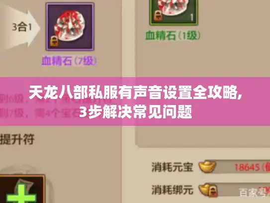 天龙八部私服有声音设置全攻略,3步解决常见问题 天龙八部私服有声音设置全攻略,3步解决常见问题