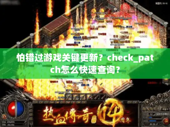怕错过游戏关键更新？check_patch怎么快速查询？