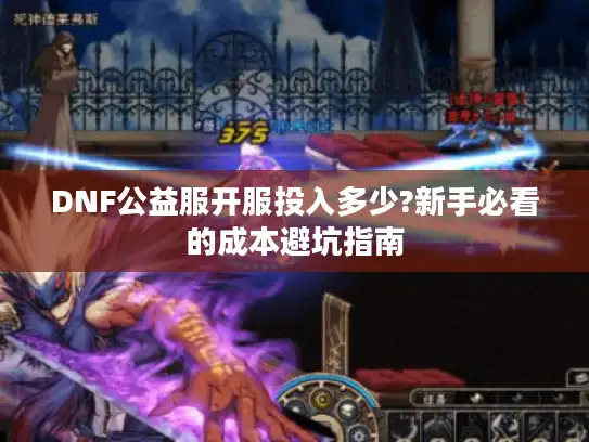 DNF公益服开服投入多少?新手必看的成本避坑指南