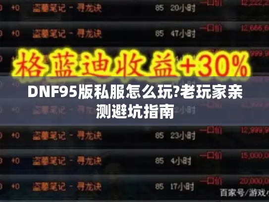 DNF95版私服怎么玩?老玩家亲测避坑指南