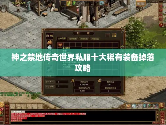 神之禁地传奇世界私服十大稀有装备掉落攻略