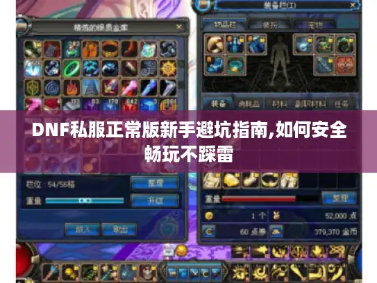 DNF私服正常版新手避坑指南,如何安全畅玩不踩雷