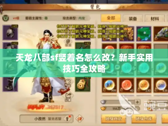 天龙八部sf竖着名怎么改？新手实用技巧全攻略