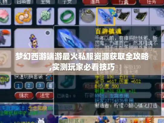 梦幻西游端游最火私服资源获取全攻略,实测玩家必看技巧