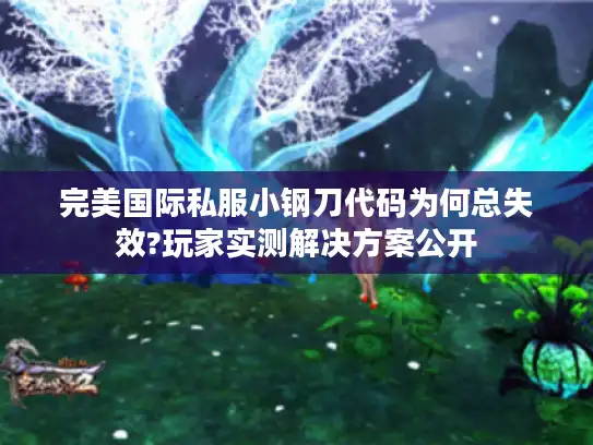 完美国际私服小钢刀代码为何总失效?玩家实测解决方案公开