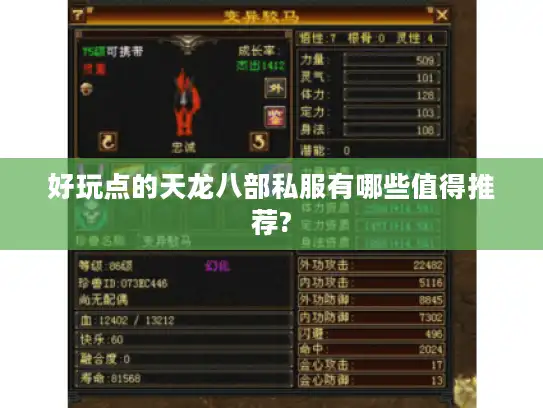 好玩点的天龙八部私服有哪些值得推荐? 好玩点的天龙八部私服有哪些值得推荐?