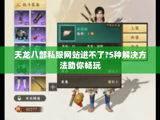 天龙八部私服网站进不了?5种解决方法助你畅玩