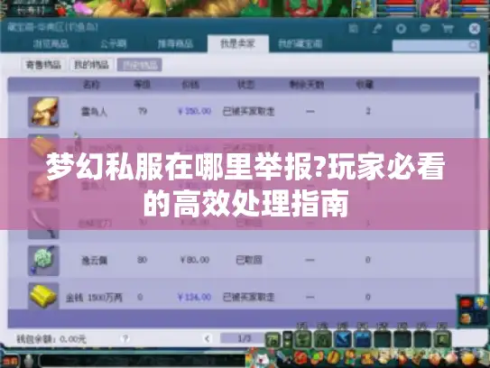 梦幻私服在哪里举报?玩家必看的高效处理指南 梦幻私服在哪里举报?玩家必看的高效处理指南