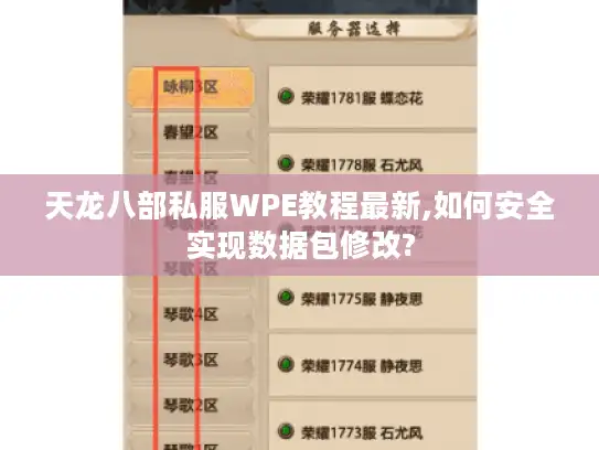 天龙八部私服WPE教程最新,如何安全实现数据包修改?