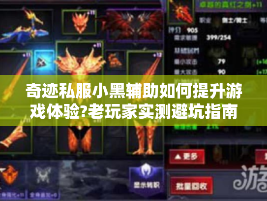 奇迹私服小黑辅助如何提升游戏体验?老玩家实测避坑指南