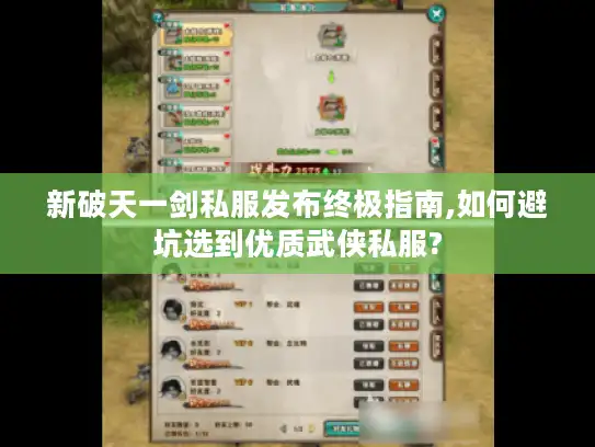 新破天一剑私服发布终极指南,如何避坑选到优质武侠私服?