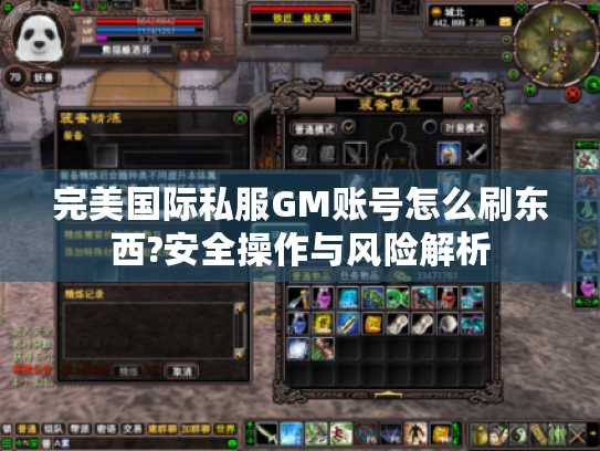 完美国际私服GM账号怎么刷东西?安全操作与风险解析 完美国际私服GM账号怎么刷东西?安全操作与风险解析