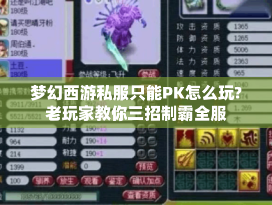 梦幻西游私服只能PK怎么玩?老玩家教你三招制霸全服 梦幻西游私服只能PK怎么玩?老玩家教你三招制霸全服