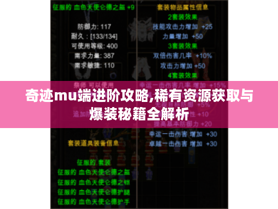 奇迹mu端进阶攻略,稀有资源获取与爆装秘籍全解析 奇迹mu端进阶攻略,稀有资源获取与爆装秘籍全解析