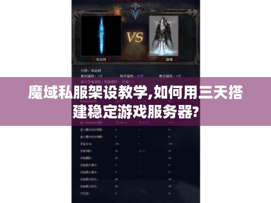 魔域私服架设教学,如何用三天搭建稳定游戏服务器?