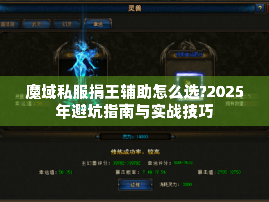 魔域私服捐王辅助怎么选?2025年避坑指南与实战技巧 魔域私服捐王辅助怎么选?2025年避坑指南与实战技巧