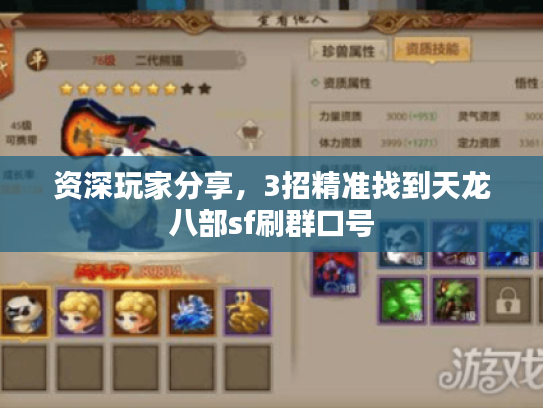 资深玩家分享,3招精准找到天龙八部sf刷群口号 资深玩家分享,3招精准找到天龙八部sf刷群口号