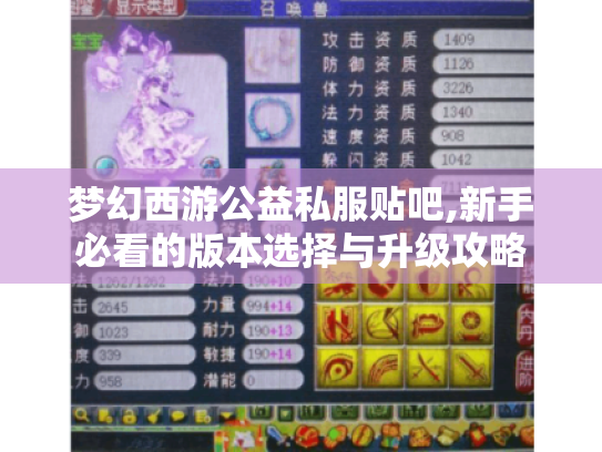 梦幻西游公益私服贴吧,新手必看的版本选择与升级攻略 梦幻西游公益私服贴吧,新手必看的版本选择与升级攻略