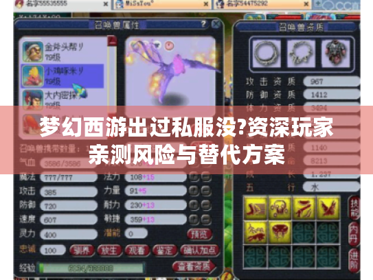 梦幻西游出过私服没?资深玩家亲测风险与替代方案 梦幻西游出过私服没?资深玩家亲测风险与替代方案