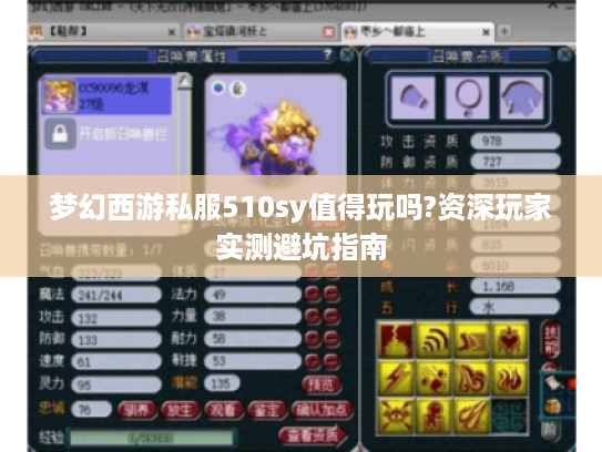 梦幻西游私服510sy值得玩吗?资深玩家实测避坑指南 梦幻西游私服510sy值得玩吗?资深玩家实测避坑指南