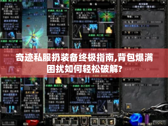 奇迹私服扔装备终极指南,背包爆满困扰如何轻松破解? 奇迹私服扔装备终极指南,背包爆满困扰如何轻松破解?