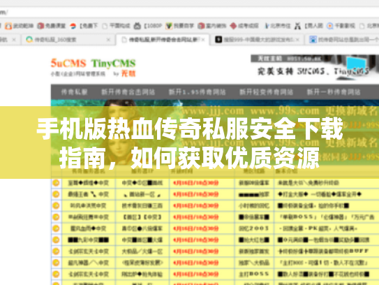 手机版热血传奇私服安全下载指南，如何获取优质资源