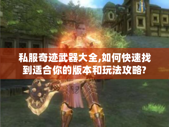私服奇迹武器大全,如何快速找到适合你的版本和玩法攻略?