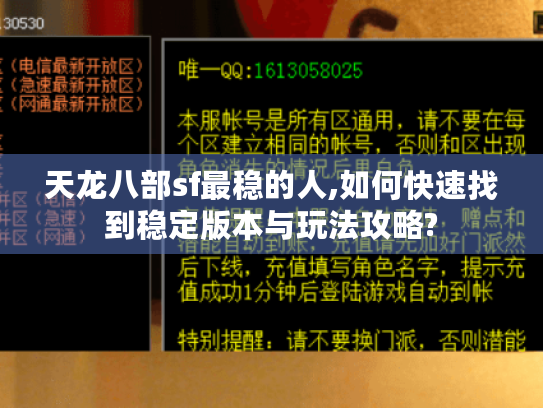 天龙八部sf最稳的人,如何快速找到稳定版本与玩法攻略? 天龙八部sf最稳的人,如何快速找到稳定版本与玩法攻略?