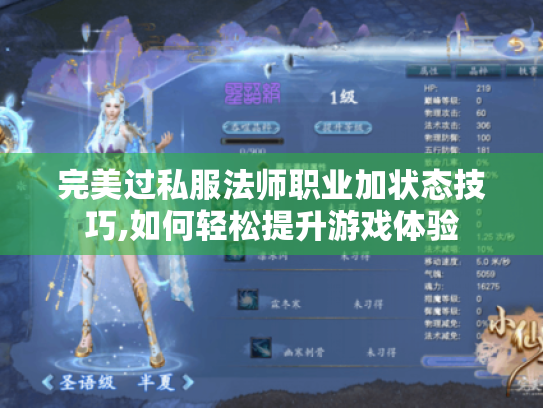 完美过私服法师职业加状态技巧,如何轻松提升游戏体验 完美过私服法师职业加状态技巧,如何轻松提升游戏体验