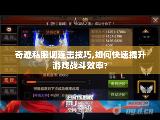 奇迹私服调连击技巧,如何快速提升游戏战斗效率? 奇迹私服调连击技巧,如何快速提升游戏战斗效率?