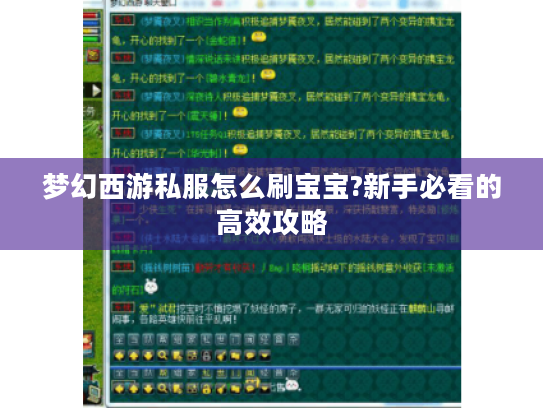 梦幻西游私服怎么刷宝宝?新手必看的高效攻略 梦幻西游私服怎么刷宝宝?新手必看的高效攻略