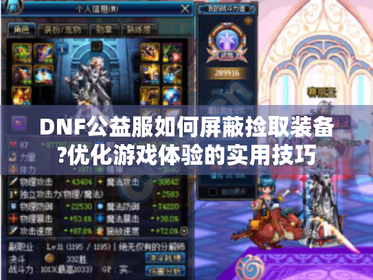 DNF公益服如何屏蔽捡取装备?优化游戏体验的实用技巧 DNF公益服如何屏蔽捡取装备?优化游戏体验的实用技巧