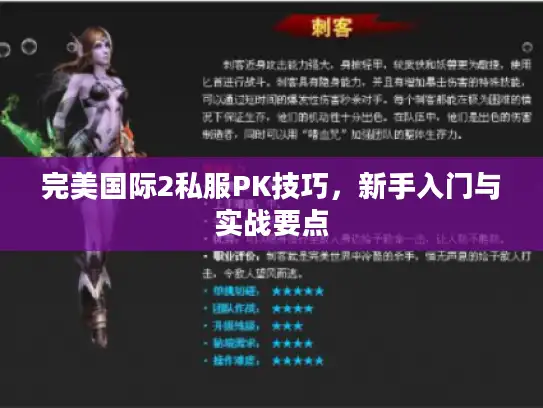 完美国际2私服PK技巧，新手入门与实战要点