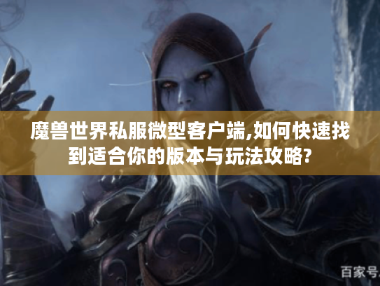 魔兽世界私服微型客户端,如何快速找到适合你的版本与玩法攻略?