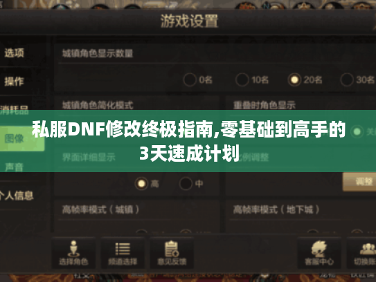 私服DNF修改终极指南,零基础到高手的3天速成计划