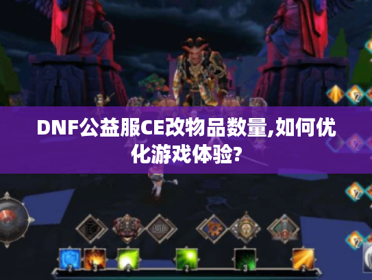 DNF公益服CE改物品数量,如何优化游戏体验?