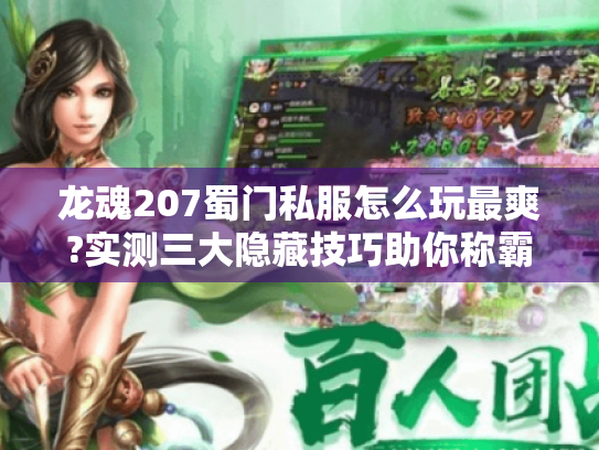 龙魂207蜀门私服怎么玩最爽?实测三大隐藏技巧助你称霸新区 龙魂207蜀门私服怎么玩最爽?实测三大隐藏技巧助你称霸新区
